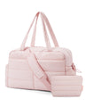 BAGSMART Travel Duffle Bag Gym Bag for Women 31L Puffer Tote Bag Quilted Laptop Carry on Weekender Overnight Bag Organizer Duffel Bag for Travel Pink