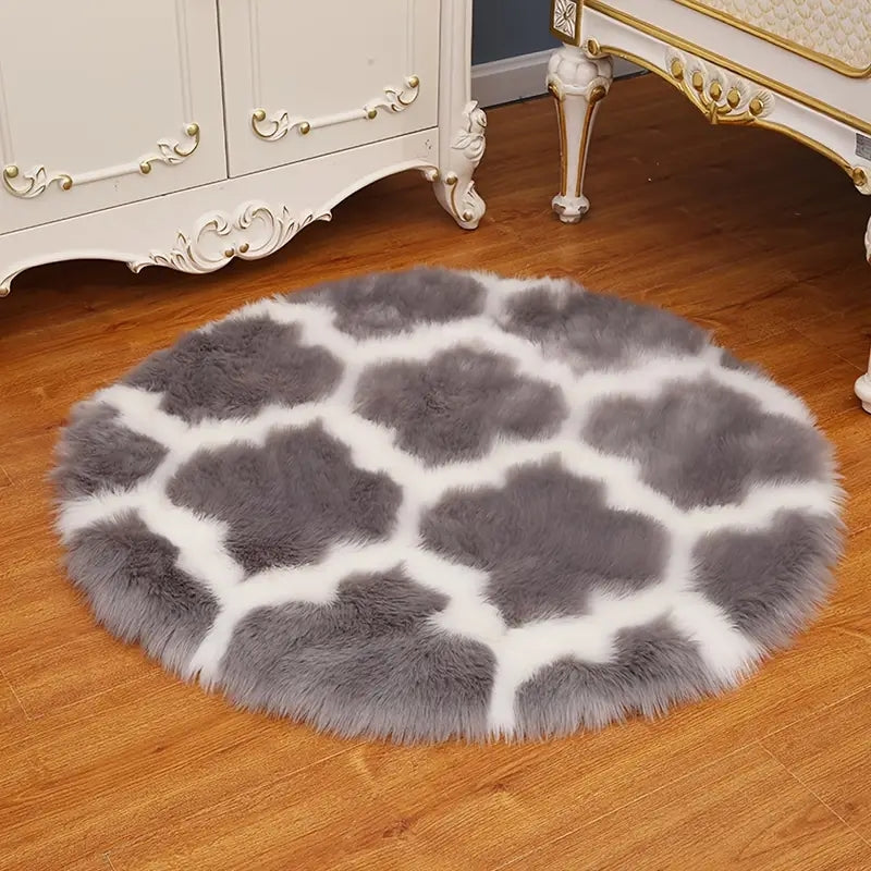 Round Anti-Sheepskin Carpet Cushion for Home 31.5in