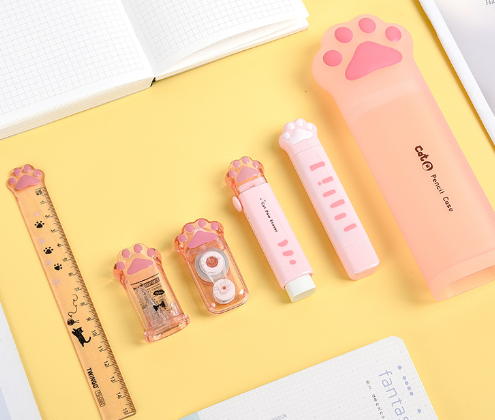 Cat Paw Memo Pad Stationery Set (One Set)