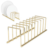 Spectrum Dish Drying Rack for Kitchen Counter Euro Kitchen Organizer (Gold) - Space-Saving Dish Rack Holder - Dish Drainer for Pots & Pans Plates Cutting Boards Serving Trays & Lids