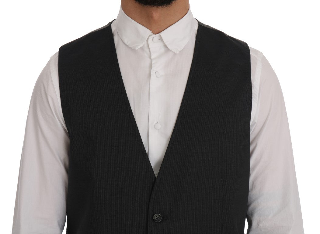 Dolce & Gabbana Elegant Gray Waistcoat Vest