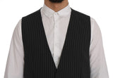 Dolce & Gabbana Elegant Gray Striped Vest Waistcoat