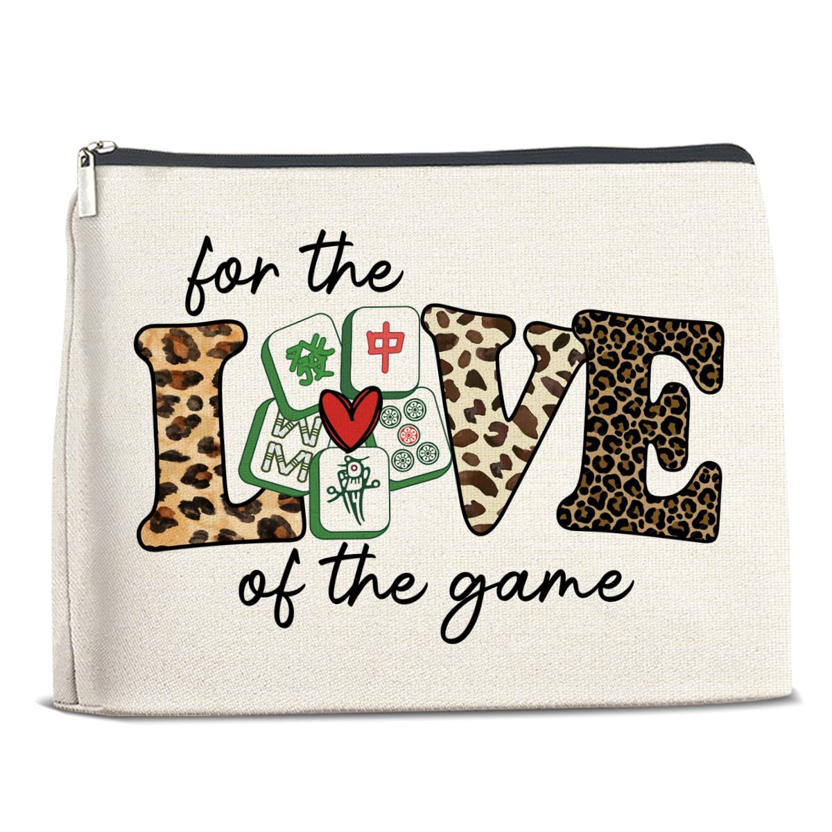 Funny Mahjong Enthusiast Gifts Makeup Bag for Women Unique Gift Idea for Mahjong Players Christmas Birthday Gifts for Friends Besties Mahjong Game Cosmetic Bag Travel Toiletry Pouch for Purse
