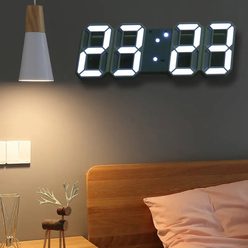 LED Digital Wall Clock with Alarm - Home Decor Item