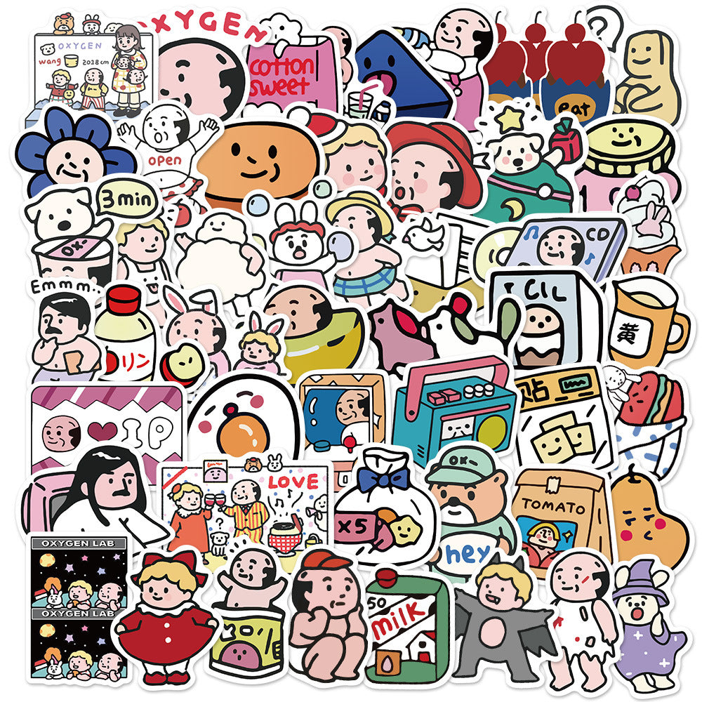 50 PCS Cute Waterproof Cartoon Stickers for Stationery