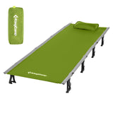 KingCamp Camping Cot Folding Portable Heavy Duty Ultralight Cots for Adults Camping Tent Hiking Backpacking Mountaineering Travel Indoor Outdoor Indoor Base Camp with Pillow Support 265 Lbs.