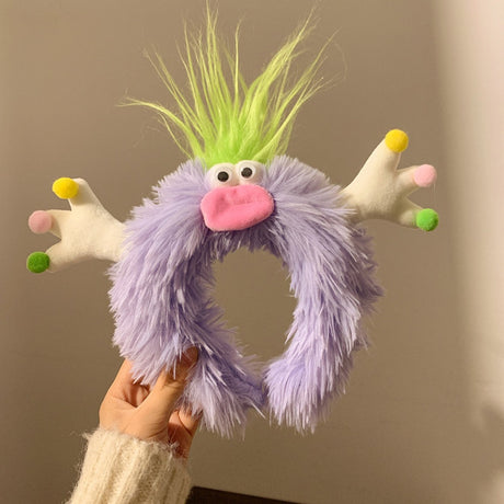Cute Purple Plush Monster Headband Hair Accessory