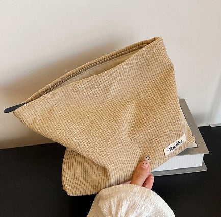 Corduroy Makeup Organizer Clutch