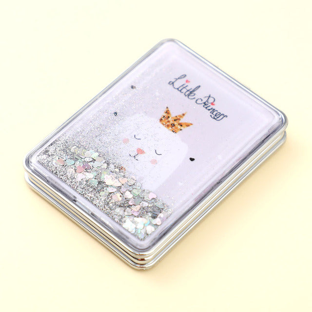 Rectangular Flowing Sand Makeup Mirror for Women