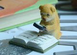 Cute Dog Figurine Pen Holder for Home Decor