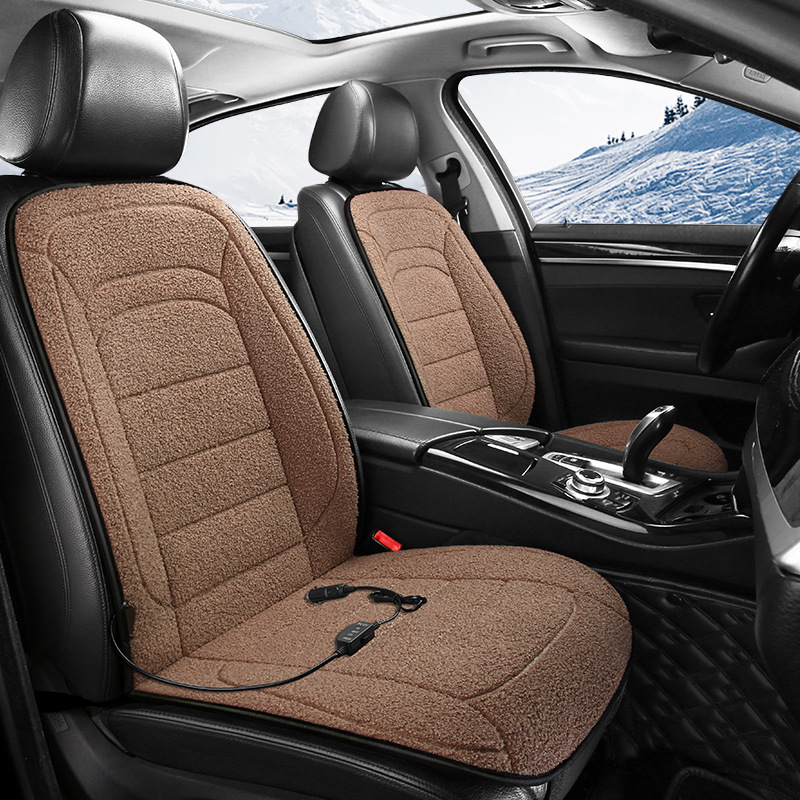 Heated Car Seat Cushion – Winter Plush Single Seat Pad (12V)