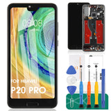 Screen Replacement for Huawei P20 Pro LCD Display Touch Screen Digitizer Assembly for Huawei P20 Plus CLT-AL01 CLT-L29 CLT-L09 Sensor Cable 6.1" with Frame Black (with Fingerprint)