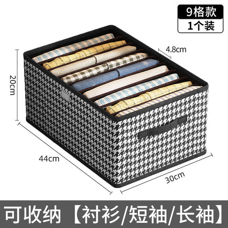 Checkered Pants Storage Box - Foldable Drawer Organizer