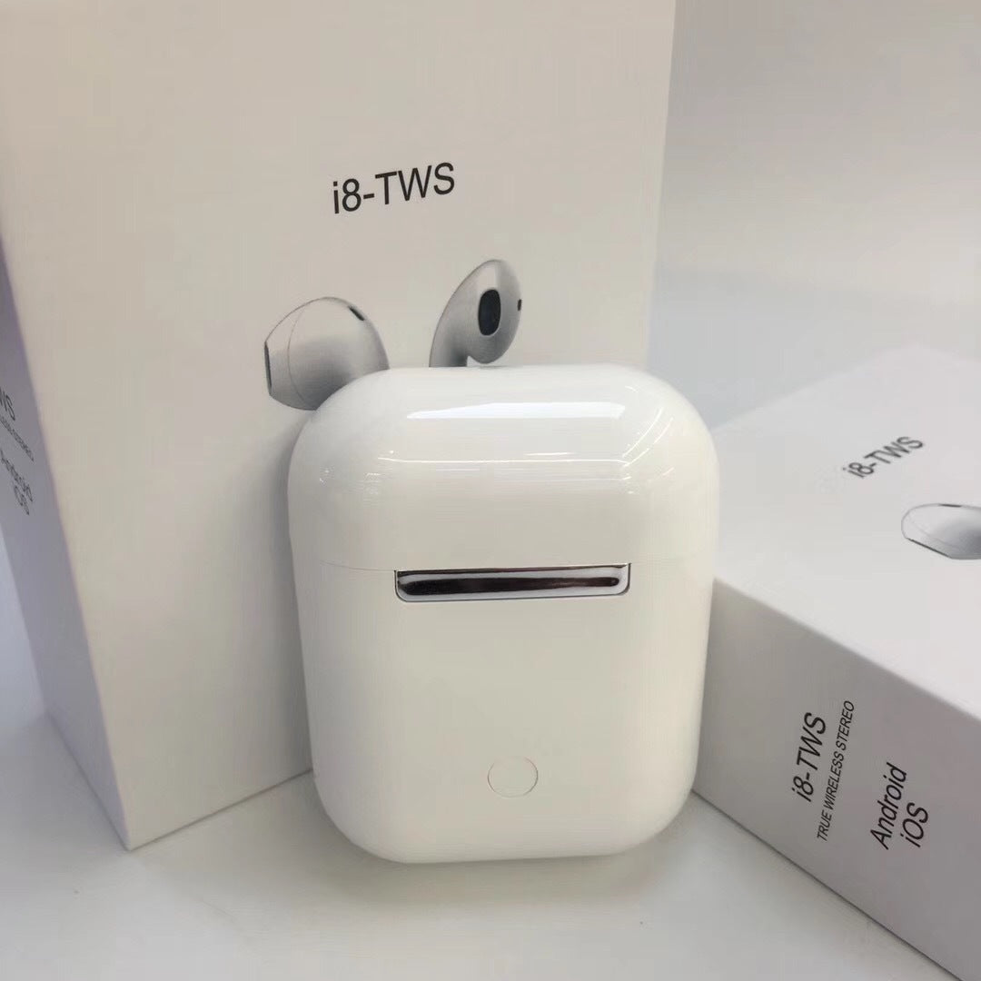 i8 Wireless Bluetooth Earbuds (Dual Ear Headphones)