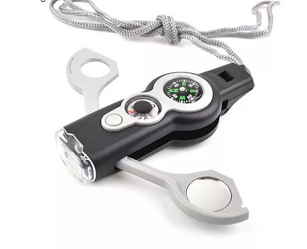 Multi-Functional Survival Whistle for Outdoor Camping