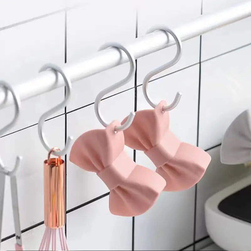2pcs Bowknot Silicone Heat Insulation Pot Clips