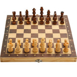 15" x 15" Magnetic Wooden Folding Chess Set with 2 Extra Queens Handmade Game Board Interior for Storage for Adult Kids Beginner Large Chess Board