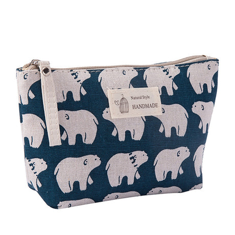 Animal Plant Print Makeup Toiletry Bag for Women
