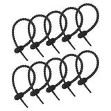 MECCANIXITY 20 Pack Silicone Cable Ties 6 Inch Reusable Zip Ties Silicone Twist Ties for Home Office Kitchen Organizer Food Bag Cord Key Management Black