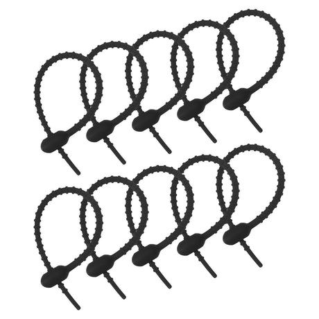 MECCANIXITY 20 Pack Silicone Cable Ties 6 Inch Reusable Zip Ties Silicone Twist Ties for Home Office Kitchen Organizer Food Bag Cord Key Management Black