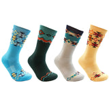 Thunderbird Moisture Wicking Hiking Socks | Pack of 4 - Unisex | Lightweight Socks for Outdoor | Quick Dry Hiking Socks for Men & Women | Southwest Design Large 10-13