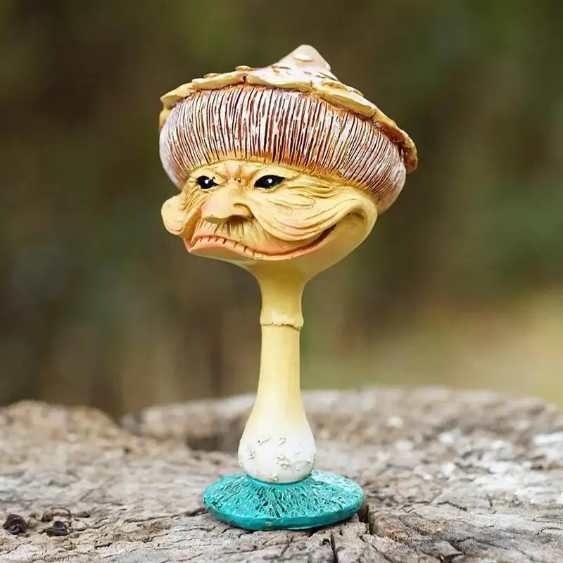 Mushroom Goblin Statue - Miniature Resin Garden Decor