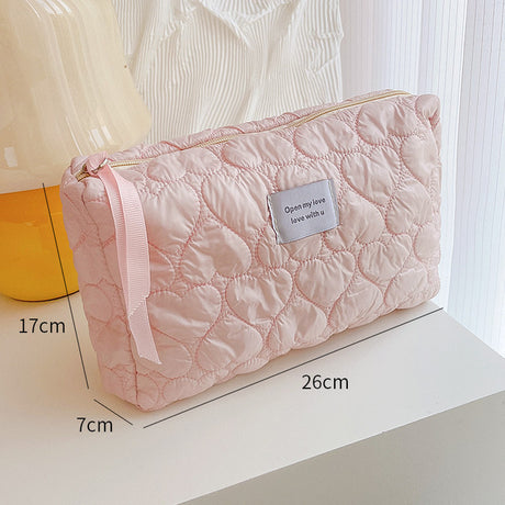 Solid Color Large Makeup Organizer Bag for Women