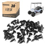 10L0L Universal Plastic Rivets for Yamaha EZGO Club Car Golf Cart Auto Body Fastener Push Pin Screw Panel Fixings Clips Black 30 Pieces