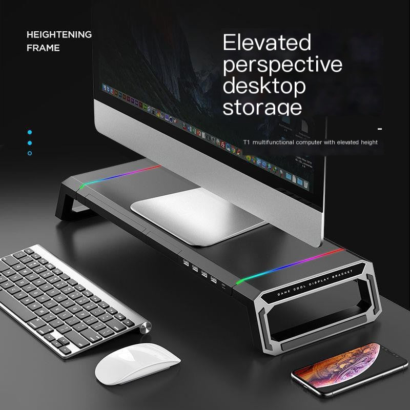 Multi-Functional Computer Monitor Stand with USB Hub