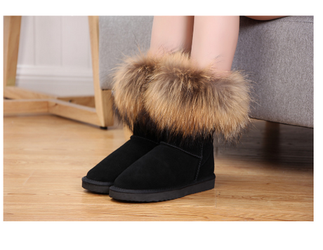 Bottes de neige en fourrure de renard pour femmes