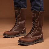 Men's Waterproof Leather Martin Hiking and Combat Boots