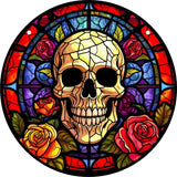 Gorgeous Round Acrylic Skull Rose Home Party Decor