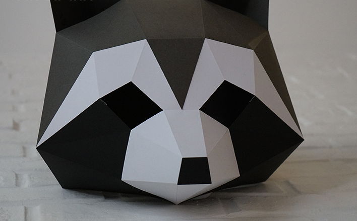 DIY Paper Mask Craft, Raccoon Headpiece