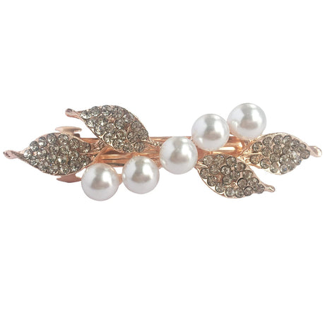 Yusier Small Pearl Hair Accessories Metal Vintage Hair Barrettes French Double Clasp Barrettes Decorative Hair Clasps Accessories for Women Girls