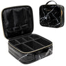 Carrywell |Not Made In China| Makeup Train Case Cosmetic Travel Organizer For Professional Beauty Artist Portable Storage Bag W/Adjustable Dividers For Jewelry and Brushes (2 Marble Small)