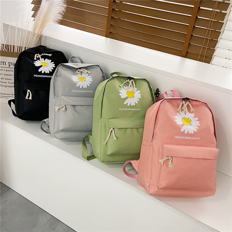Daisy Print Backpack Set for Students (4 Pieces)