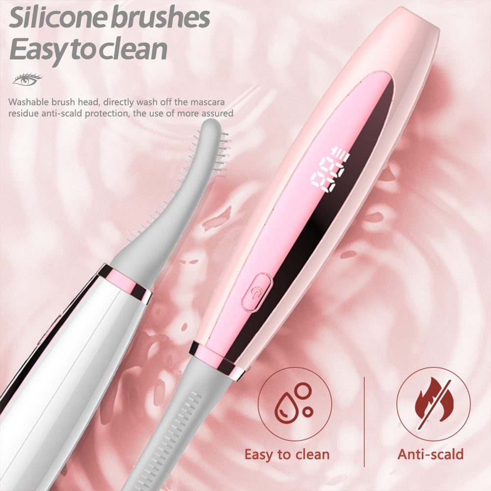 Mini Electric Heated Eyelash Curler and Brush