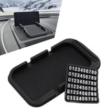 Yumfugu Pack-1 Car Dashboard Anti-Slip Mat Multifunction Car Dashboard Cell Phone Holder Double-Groove with Number Plate Auto Pad Mat Universal for Most Cars (Black)