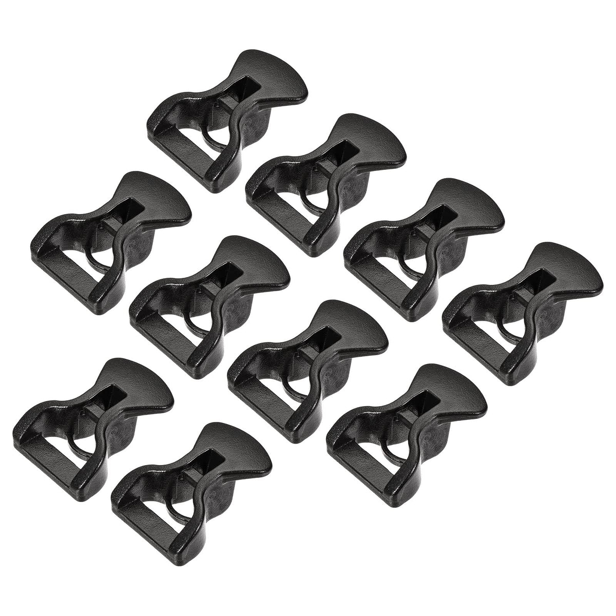 MECCANIXITY Tent Rope Buckles 4mm Plastic Guyline Adjuster Cord Tensioners for Outdoor Camping Canopy Tarp Black Pack of 10