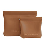 Duleylv 2 PCS Small Makeup Bag for Purse Portable Cosmetic Bags Mini Travel Essentials Coin Purse Lipstick Cosmetic Accessories Organizer Small Travel Kit Storage Pouch Brown
