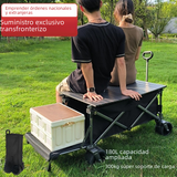 Outdoor Folding Camping Cart with Lift and Rear Opening
