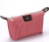 Striped Waterproof Makeup Bag for Travel and Storage