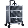 Adazzo Professional Rolling Makeup Case for Makeup Artists Multi-functional Cosmetic Train Case Large Storage Case for Nail Technicians Cosmetology Case with Compartments for Hairstylist