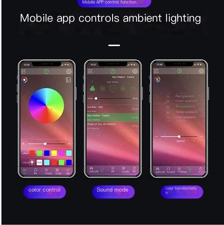 LED Car Interior Atmosphere Light Music Rhythm Strip