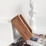 Hand-Woven Rattan Wicker Rectangular Storage Basket