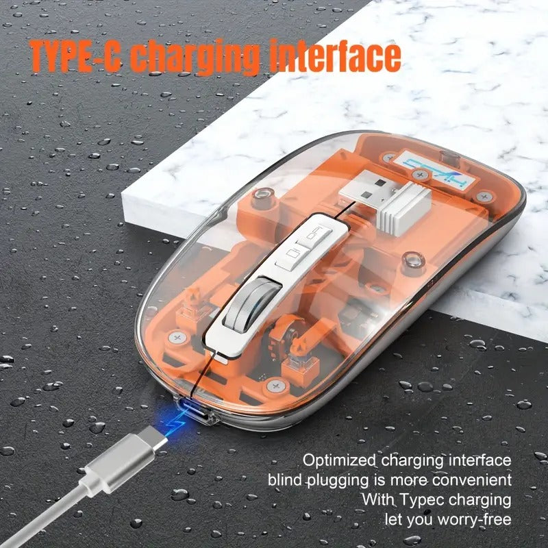 2.4G Wireless Mouse with Transparent Shell and 2400DPI