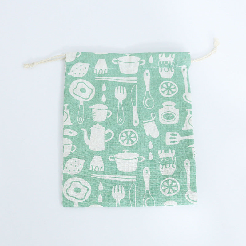 Cotton Linen Drawstring Storage Bag for Students