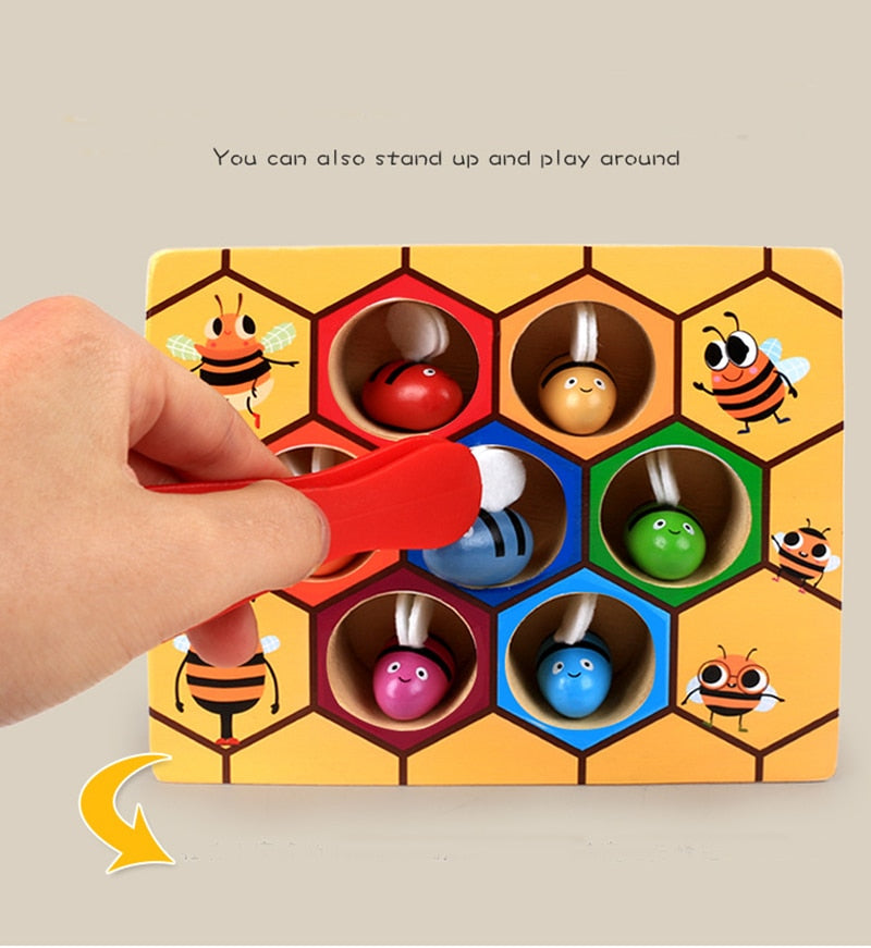 Wooden Busy Bee Educational Toy for Kids 0-6 Years