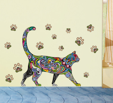 Removable Cat Pattern PVC Wall Sticker for Home Decor