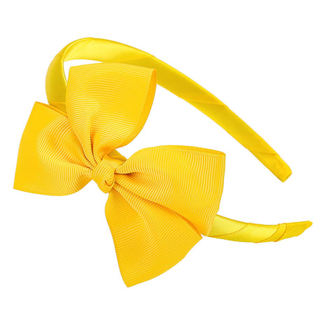 Narsikar Bow Headband for Women and Girls Large Fashion Bow Hair Band Cute Black Bow Headband Hair Accessories (Yellow Free Size)